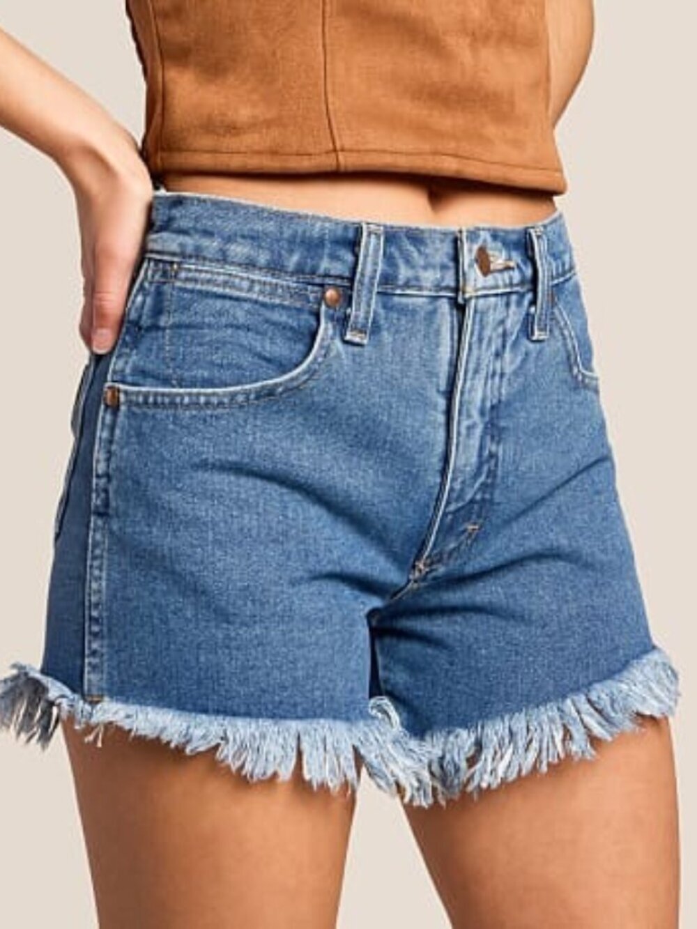 Wrangler Reworked Cut-Off Denim Short - Dark Stone - Size 31